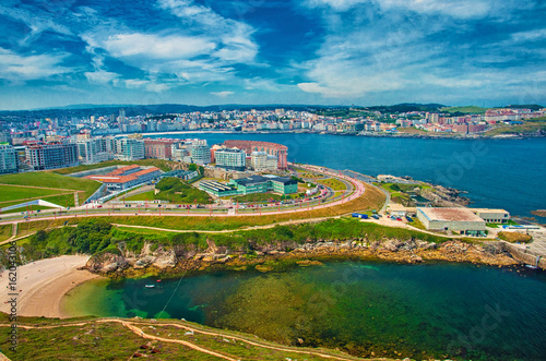 Seaside view on La Coruna, ...