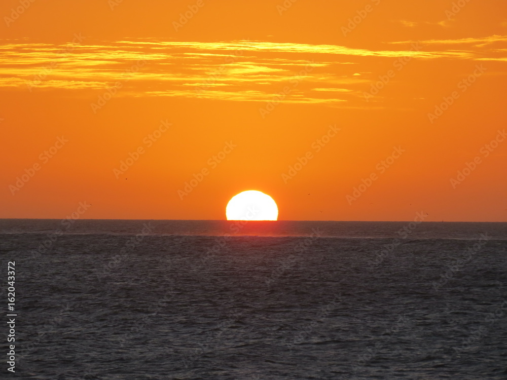 The sunset sea
