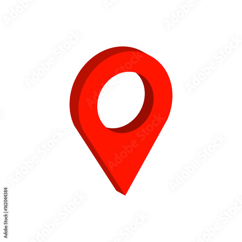 Map Pointer symbol. Flat Isometric Icon or Logo. 3D Style Pictogram for Web Design, UI, Mobile App, Infographic.