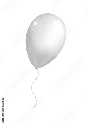 White balloon on white background. Vector illustration.