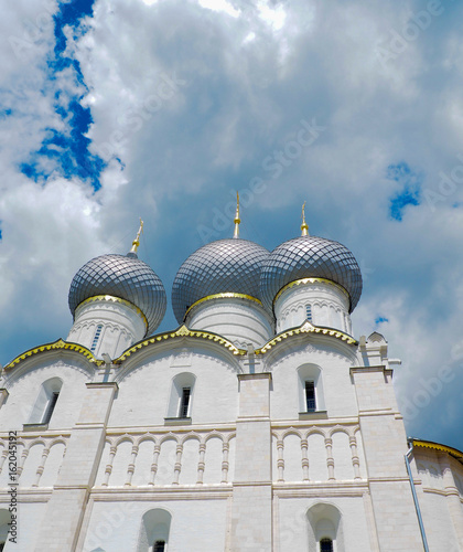 Gate Church of St. John Evangelist in Rostov Veliky was built in 1683. Monument of history and architecture looks more elegant than other Kremlin church. Russia, Rostov Veliky. June 20, 2017