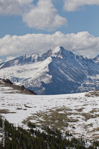 The Summit of Longs Peak as seen from Trail Ridge Road