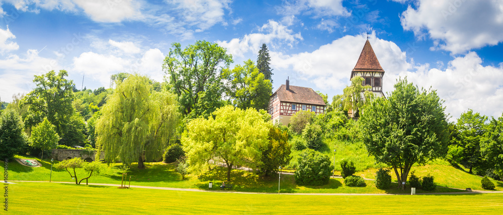 Park View of Murrhardt, with the Walterich Church