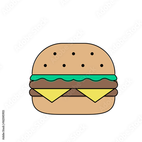 hamburger icon with long shadow. flat style vector illustration
