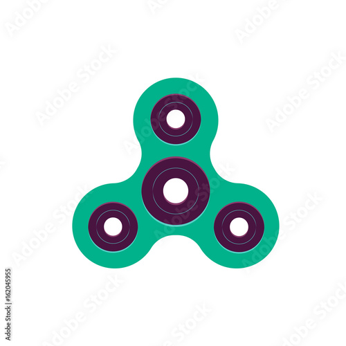 Fidget spinner icon - toy for stress relief and improvement of attention span. Filled with gray color. Isolatied vector illustration.