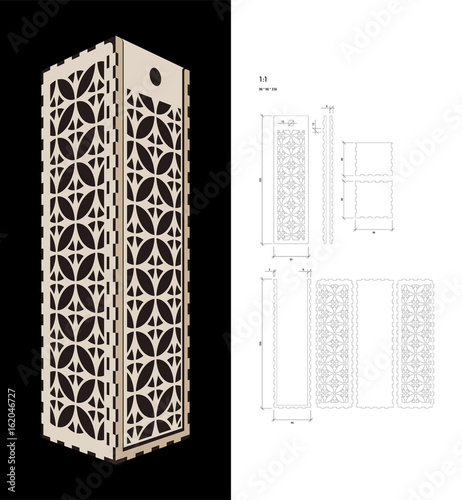 Cut out template for Wine Box 
