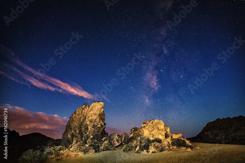 Teneriffa  Stars  Milky Way  Teide  Minas de San Jos  