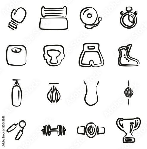 Boxing Icons Freehand