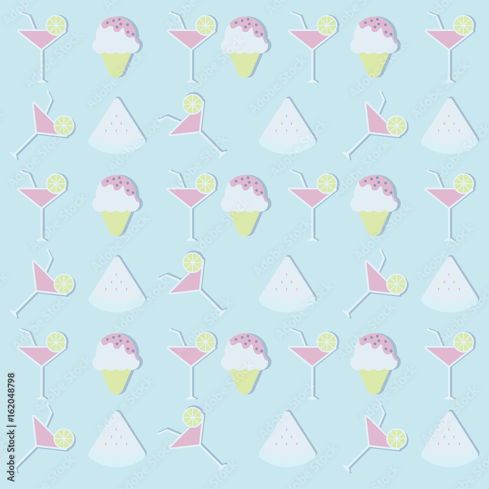 Pattern background for summer. summer party background. Vector flat illustration design. Pattern background for summer. summer party background. Vector flat illustration design.