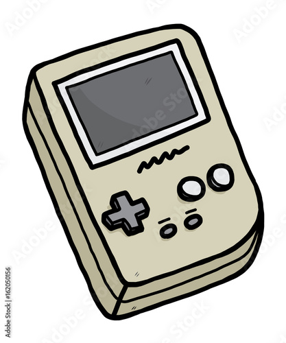 pocket game device  / cartoon vector and illustration, hand drawn style, isolated on white background.