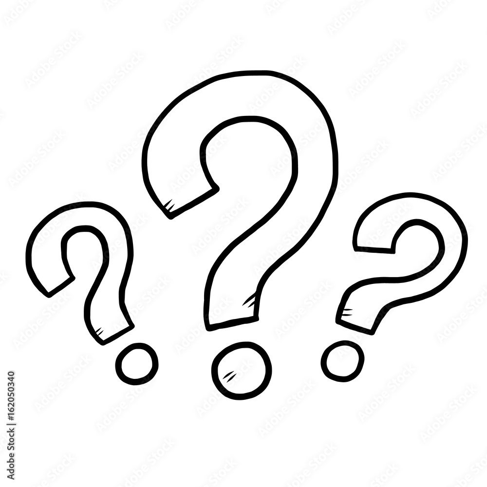 Three Question Mark Cartoon Vector And Illustration Black And White Three Question Mark Cartoon Vector And Illustration Black And White