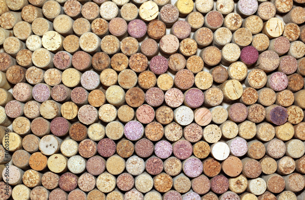 Collection of used wine corks from different varieties of wine Collection of used wine corks from different varieties of wine