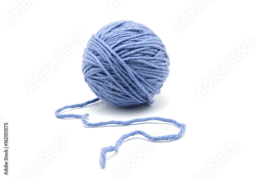 Ball of yarn on white background