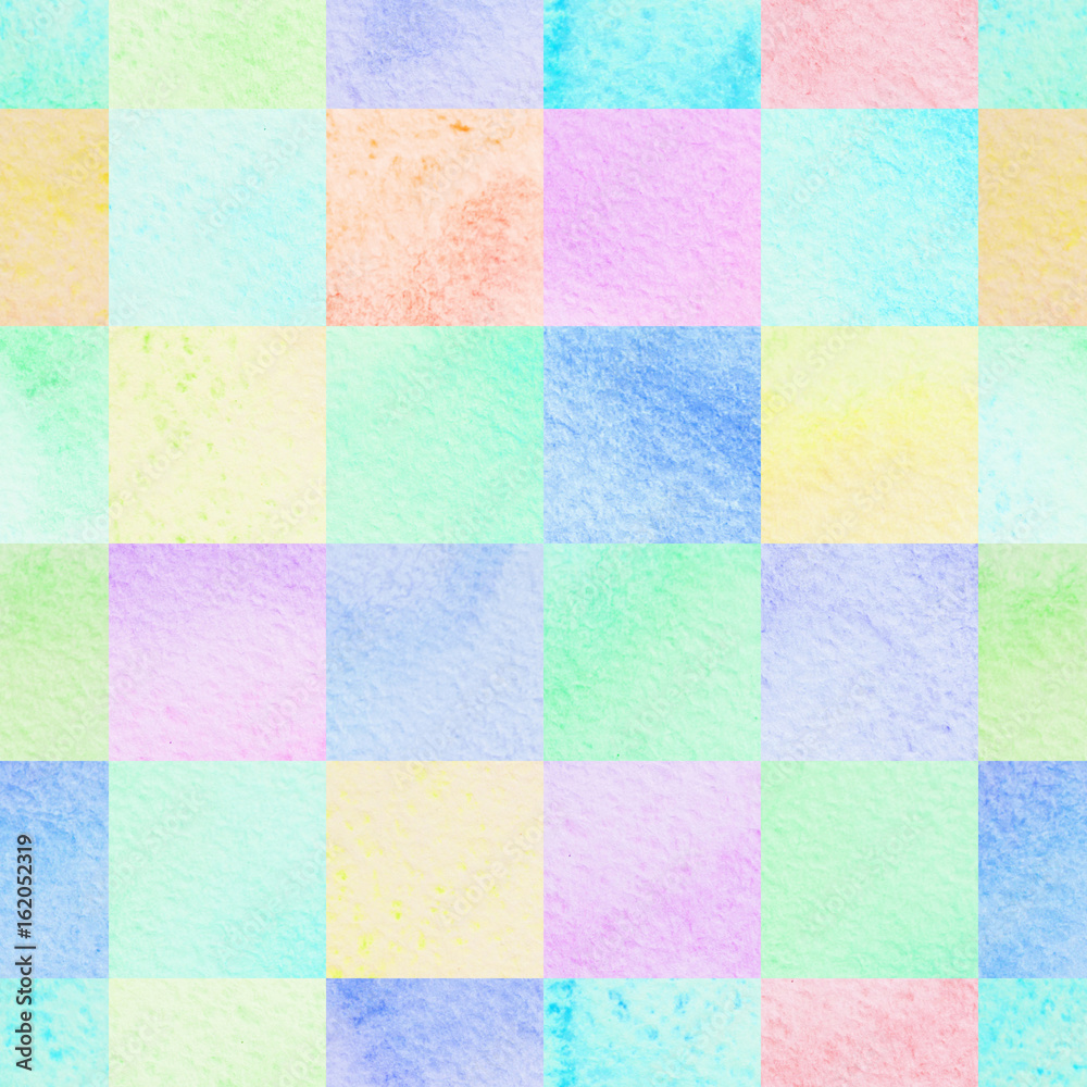seamless abstract colorful watercolor squares background