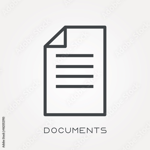 Line icon documents