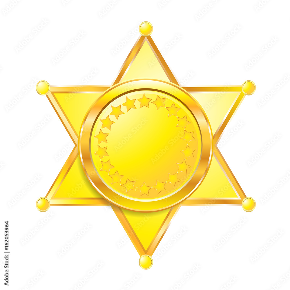 Sheriff star black symbol. Simple silhouette of six rays star with round tips. Sheriff star black symbol. Simple silhouette of six rays star with round tips.