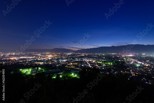 長野 松本と安曇野の夜景 松本城山公園からの眺め