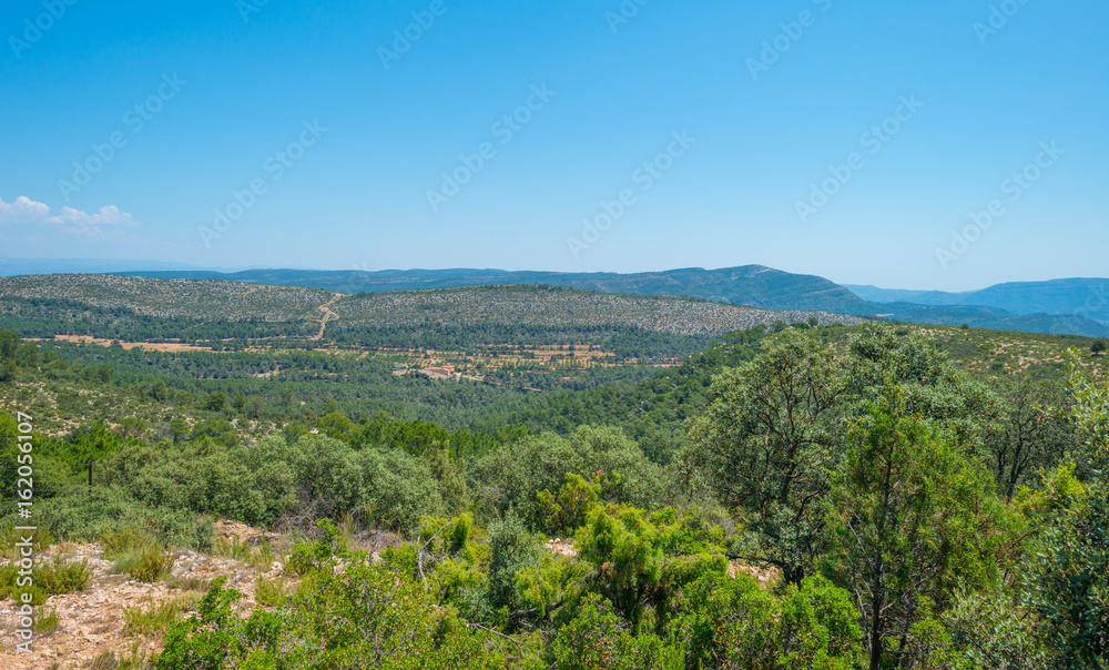 Hilly landscape of Spain in summer