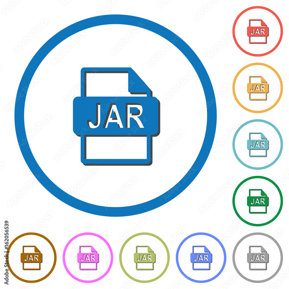 JAR file format icons with shadows and outlines JAR file format icons with shadows and outlines
