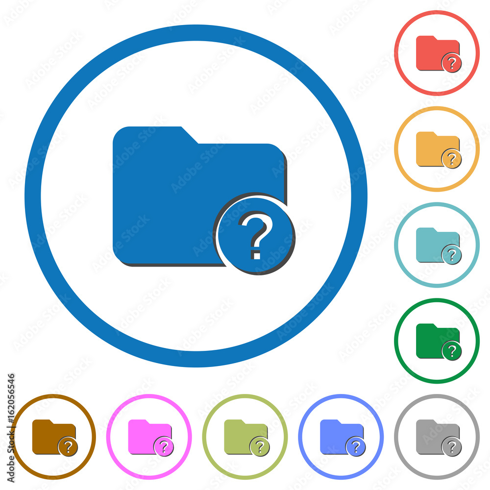 Unknown directory icons with shadows and outlines Unknown directory icons with shadows and outlines