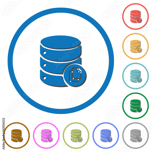 Copy database icons with shadows and outlines