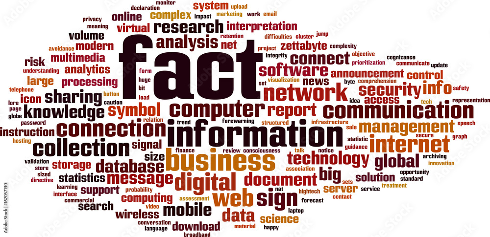 Obraz premium Fact word cloud