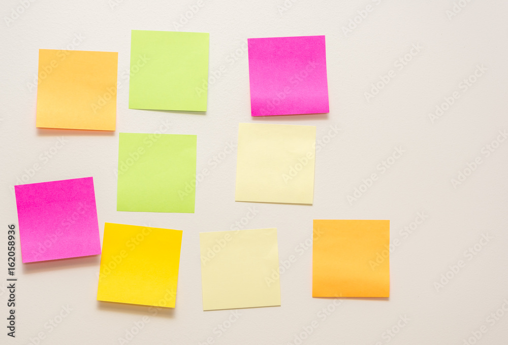 collection of colorful post it paper note on white background collection of colorful post it paper note on white background