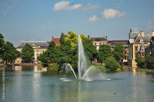 Hofvijver lake at Hague (Den Haag). South Holland. Netherlands