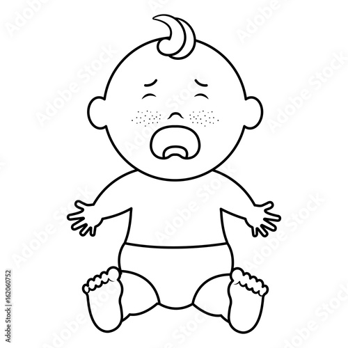Baby clothes crying icon vector illustration design draw 