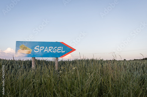 Spargelschild im Feld