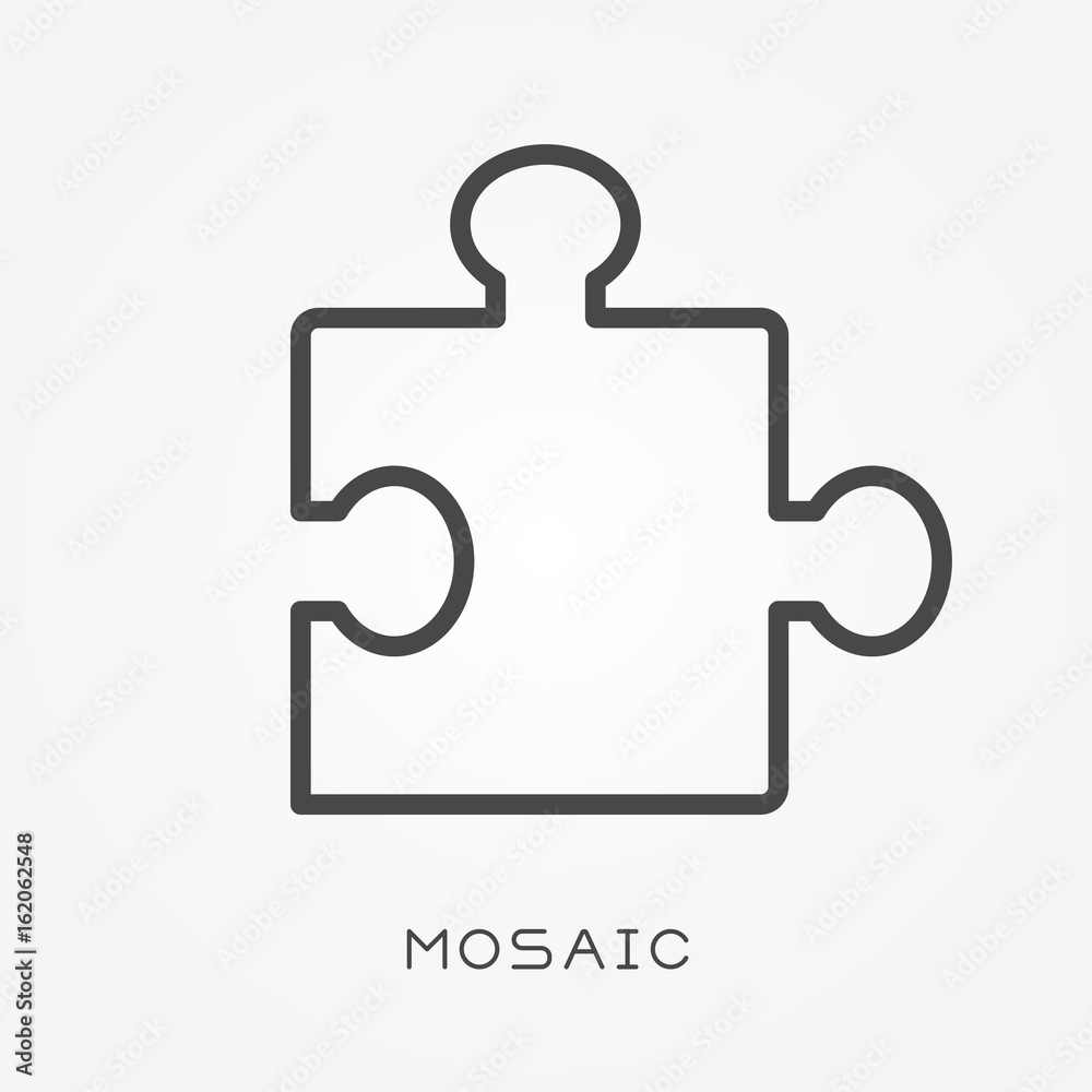 Line icon mosaic