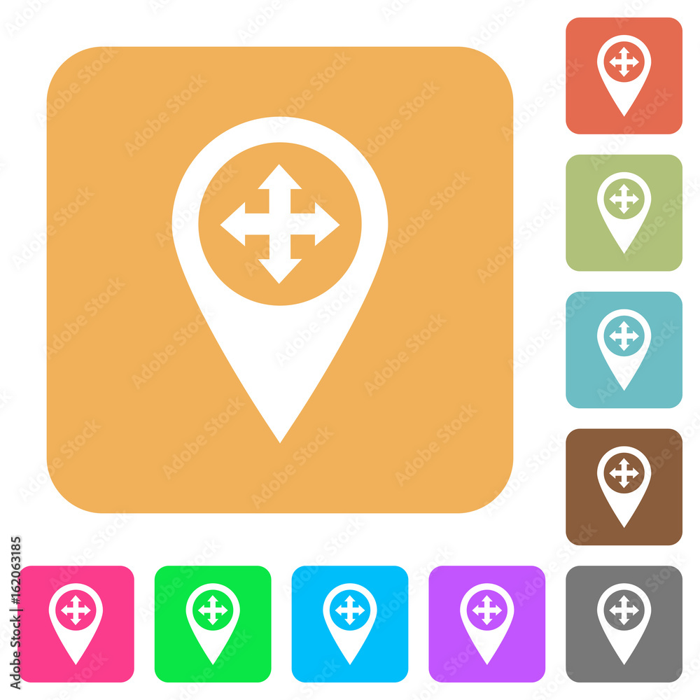Move GPS map location rounded square flat icons Move GPS map location rounded square flat icons