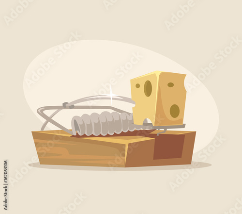 Mousetrap icon. Vector flat cartoon illustration