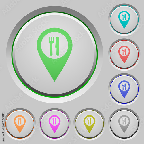 Restaurant GPS map location push buttons