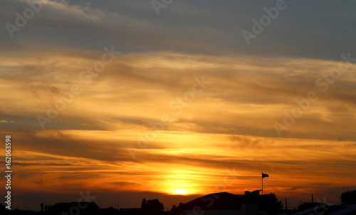 Photo of a bright sea sunset