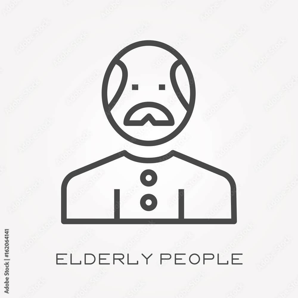 Line icon elderly people Line icon elderly people