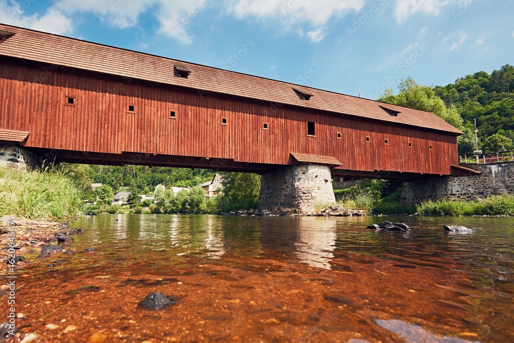 Covered bridge over the river