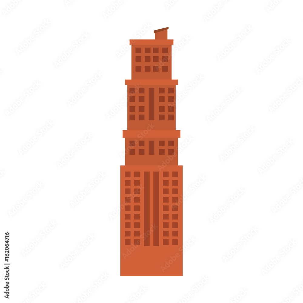 city building icon over white background vector illustration