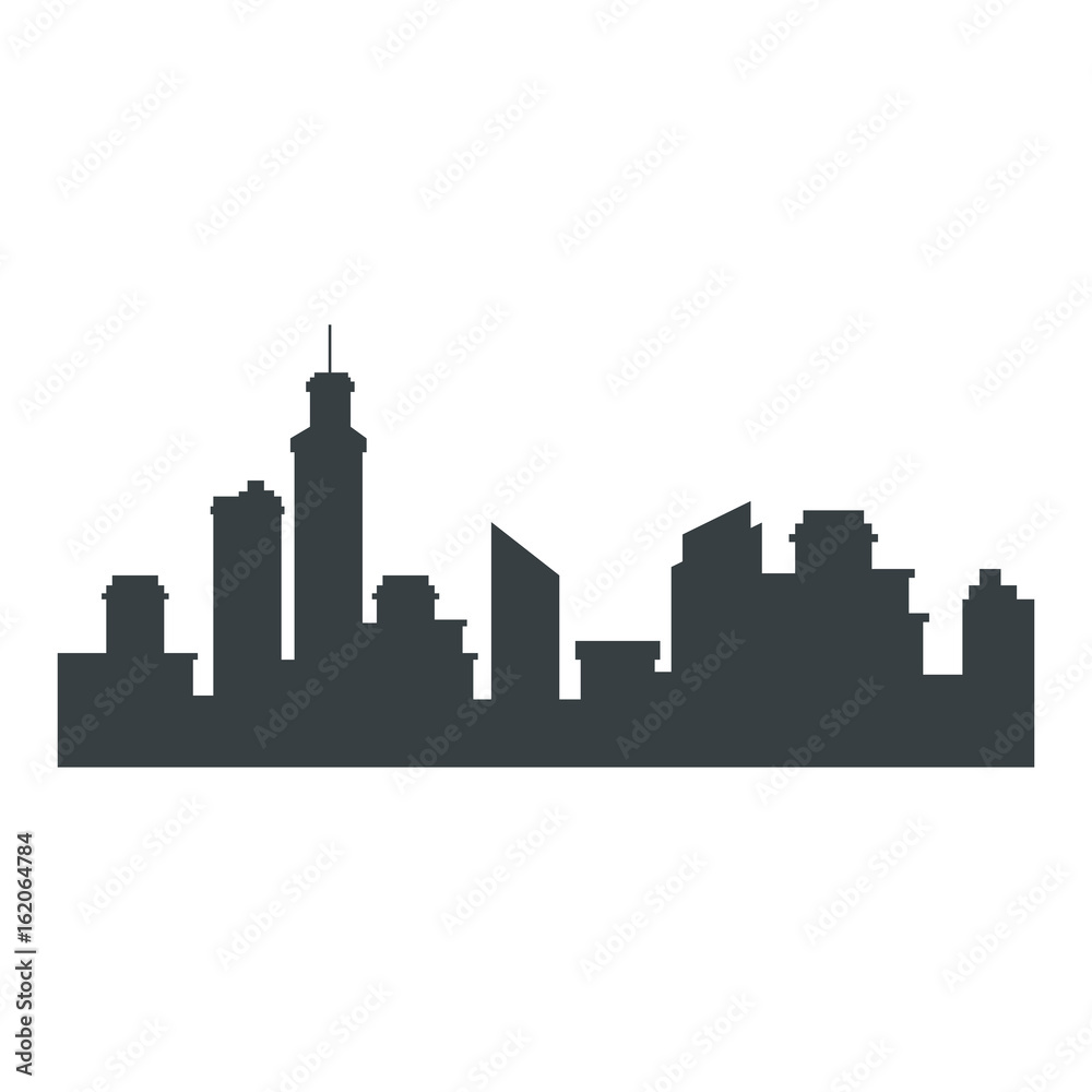silhouette of urban city icon over white background vector illustration