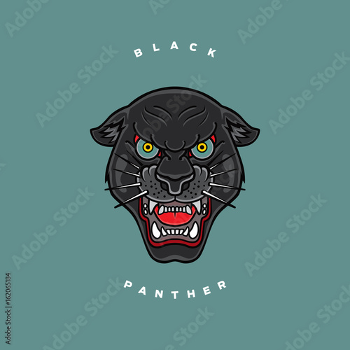 Head of a black panther vector