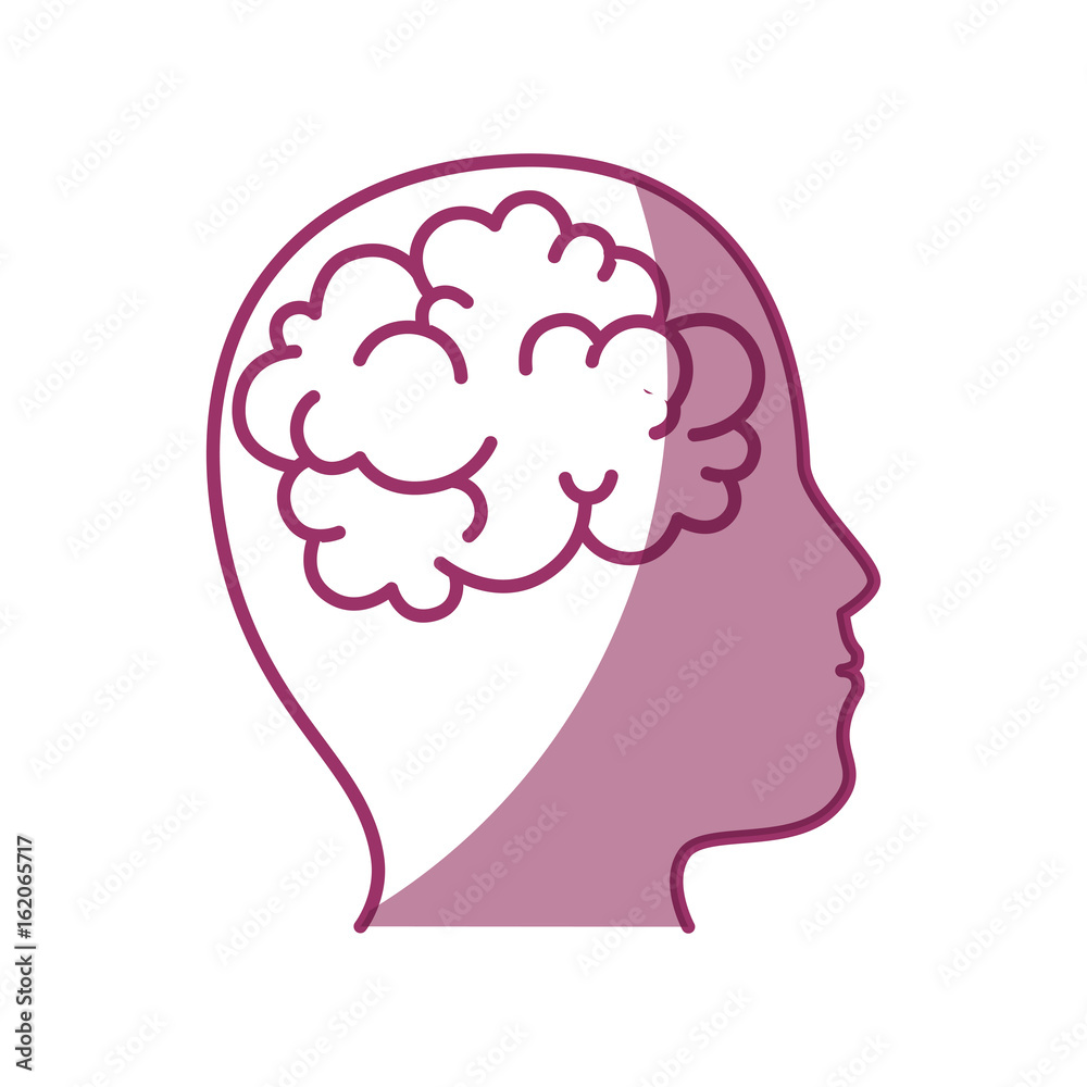 head with Brain icon over white background vector illustration