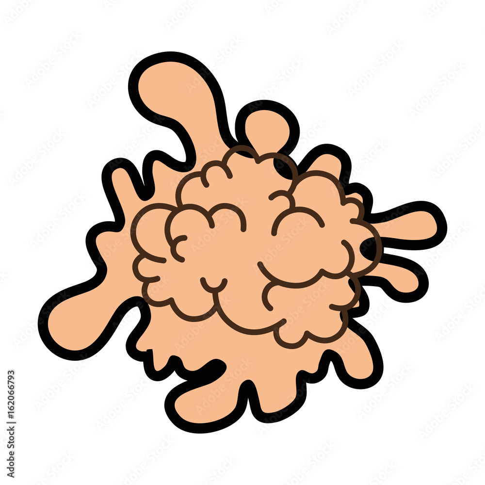 Fototapeta premium brain and paint splash icon over white background vector illustration