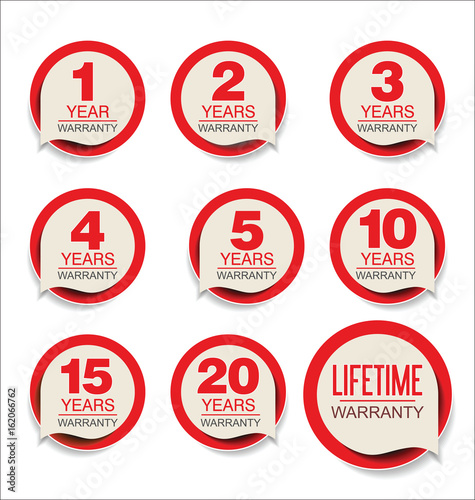 Guarantee stickers modern design collection