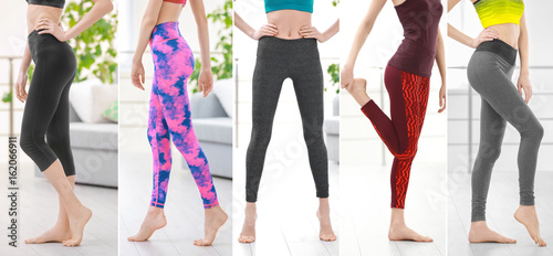 Fotografija Collage of young woman in different sport pants
