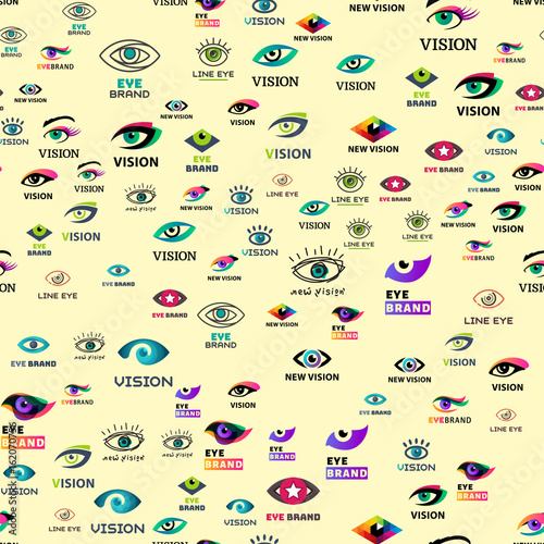 Eye blinker seamless pattern vision daylight glimmer template keeker light peeper company vector illustration