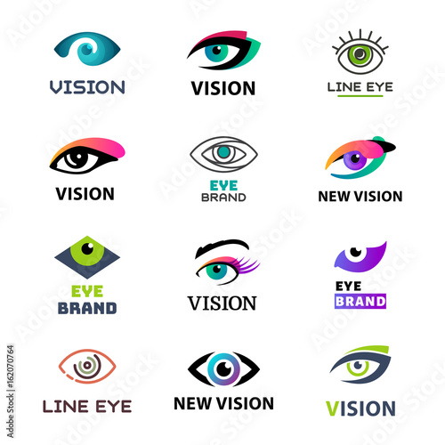 Eye blinker business vision daylight glimmer template logotype idea keeker light peeper company badge vector illustration
