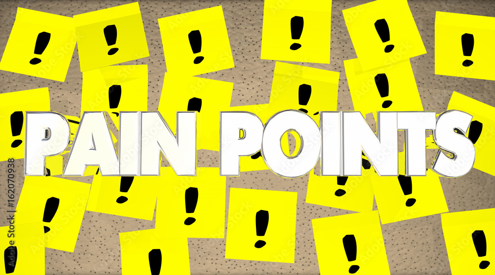 Pain Points Sticky Notes Problems Issues 3d Illustration Pain Points Sticky Notes Problems Issues 3d Illustration