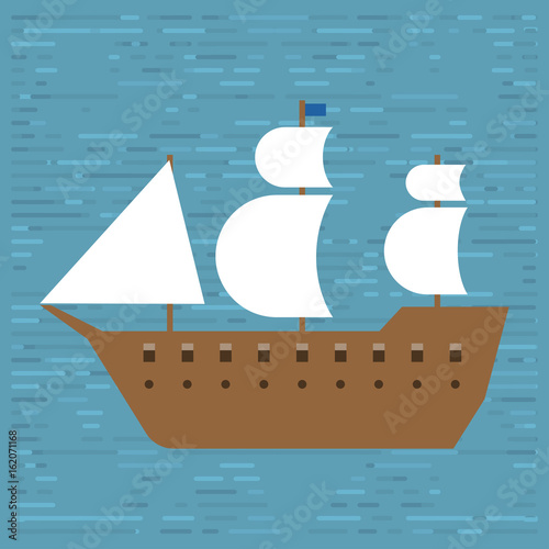 Ship boat sea frigate symbol vessel travel industry vector sailboats cruise of marine icon