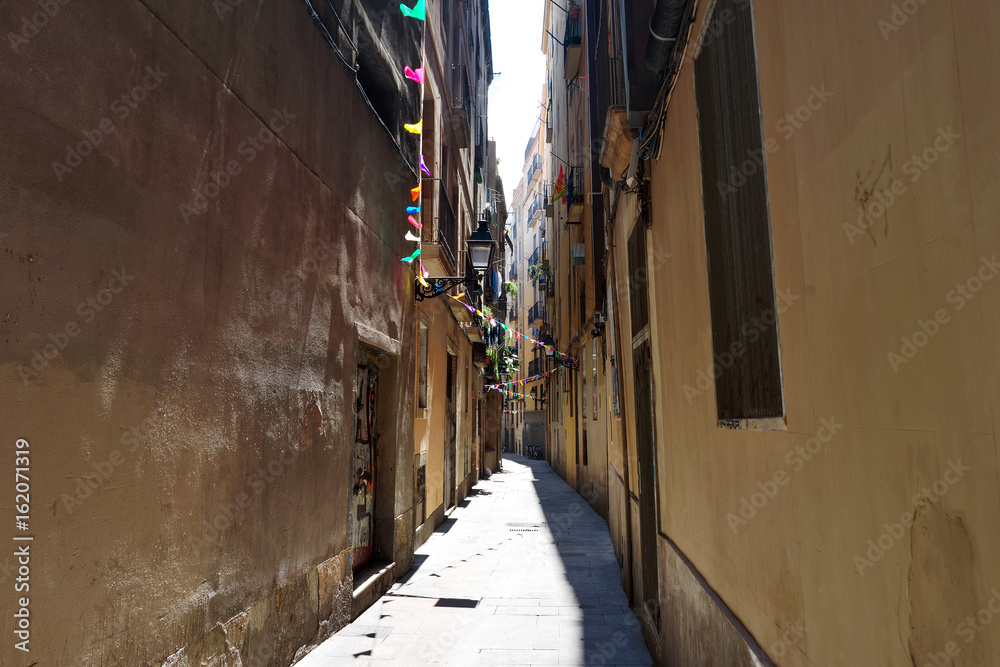Barcelona, Spain - an alley of Barceloneta