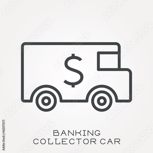 Line icon banking collector car